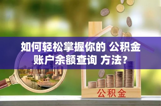 富里如何轻松掌握你的 公积金账户余额查询 方法？