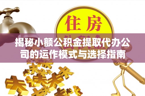 台前揭秘小额公积金提取代办公司的运作模式与选择指南
