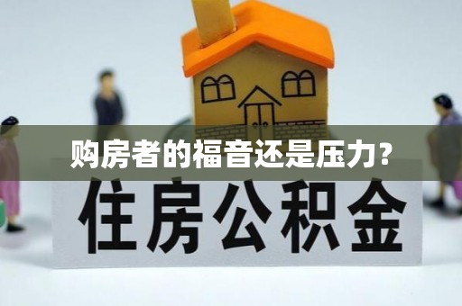 大安购房者的福音还是压力？