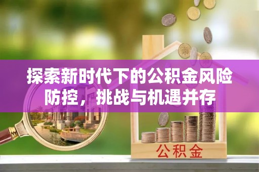 迎江探索新时代下的公积金风险防控，挑战与机遇并存